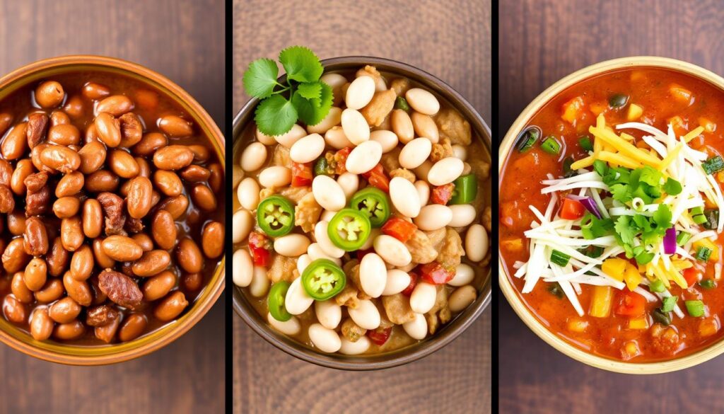 Variations of the award winning chili recipe shown side by side Variations of the award winning chili recipe shown side by side