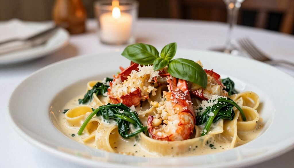 creamy tuscan lobster pasta